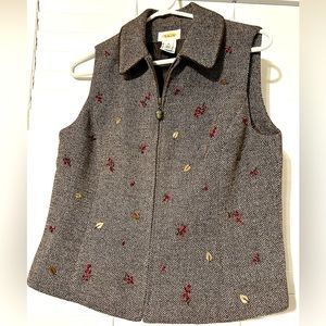 Talbots vest. Brown, small, lightly worn.
